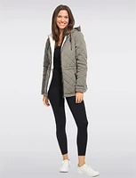 Eco-Friendly Reversible Quilted Sherpa Drawstring Waist Jacket by Free Country