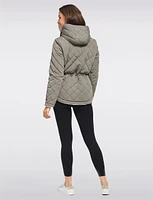 Eco-Friendly Reversible Quilted Sherpa Drawstring Waist Jacket by Free Country