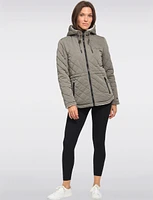 Eco-Friendly Reversible Quilted Sherpa Drawstring Waist Jacket by Free Country
