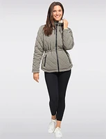 Eco-Friendly Reversible Quilted Sherpa Drawstring Waist Jacket by Free Country