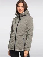Eco-Friendly Reversible Quilted Sherpa Drawstring Waist Jacket by Free Country