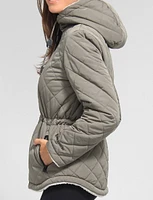Eco-Friendly Reversible Quilted Sherpa Drawstring Waist Jacket by Free Country