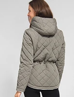 Eco-Friendly Reversible Quilted Sherpa Drawstring Waist Jacket by Free Country