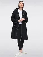 Chic Lightweight Hooded Long Oversized Windshell Jacket by Froccella