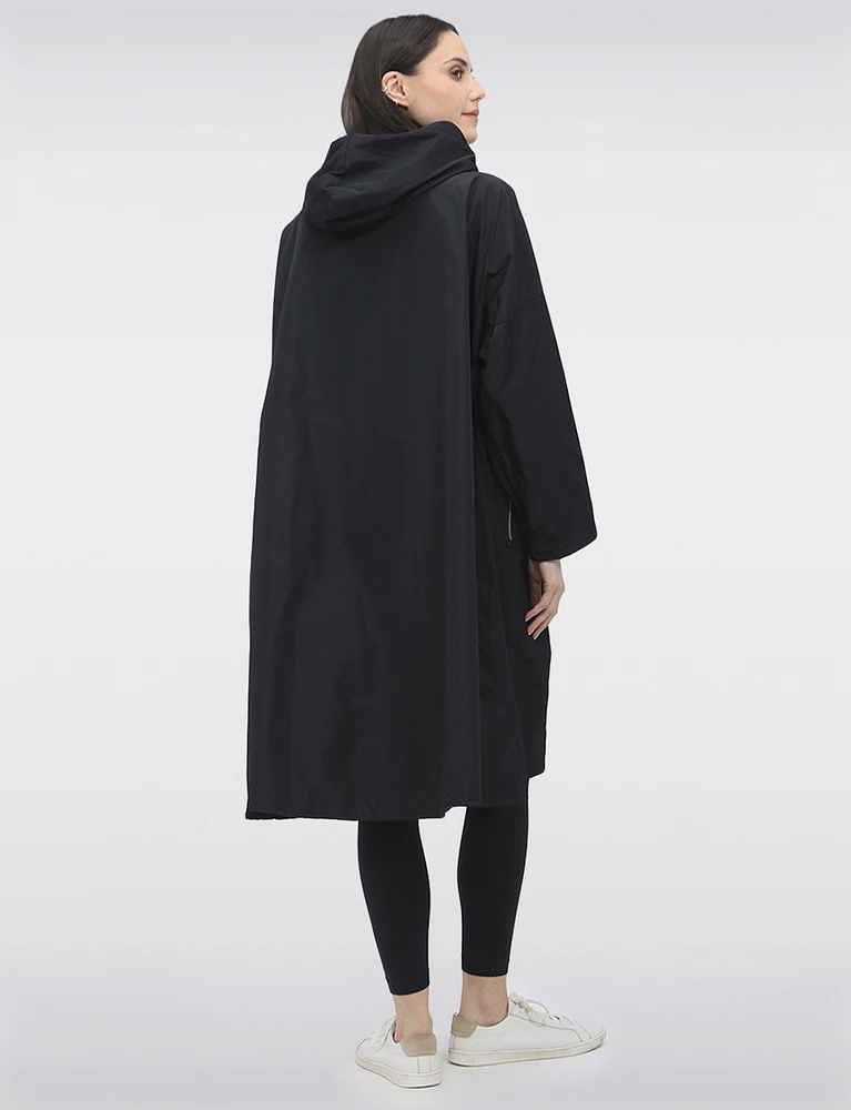 Chic Lightweight Hooded Long Oversized Windshell Jacket by Froccella