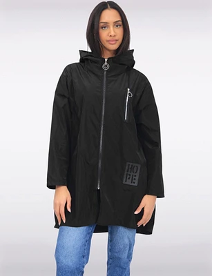 Long High Collar Ultralight Windshell Jacket by Froccella