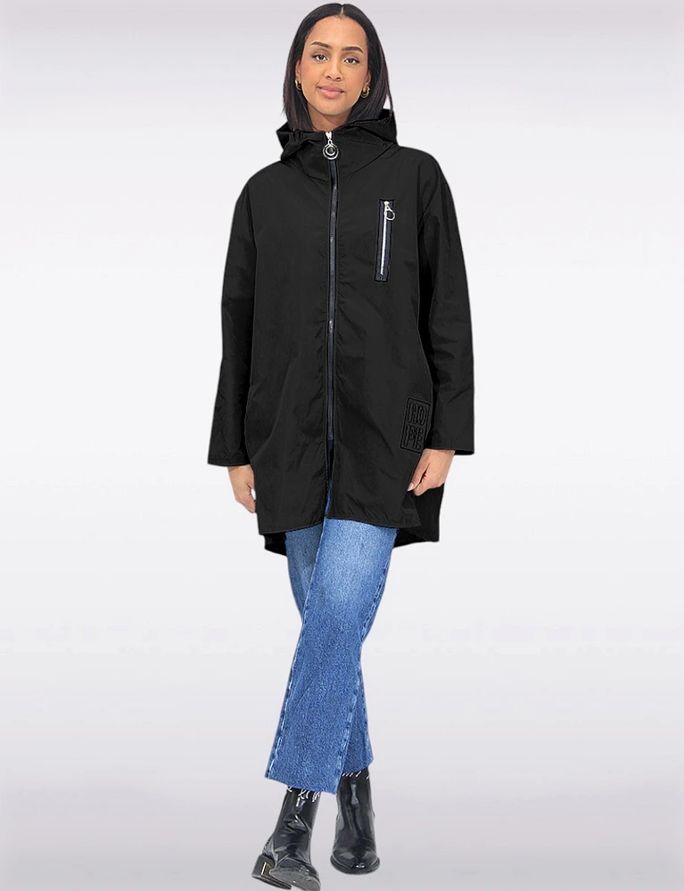 Long High Collar Ultralight Windshell Jacket by Froccella
