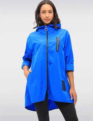 Long High Collar Ultralight Windshell Jacket by Froccella