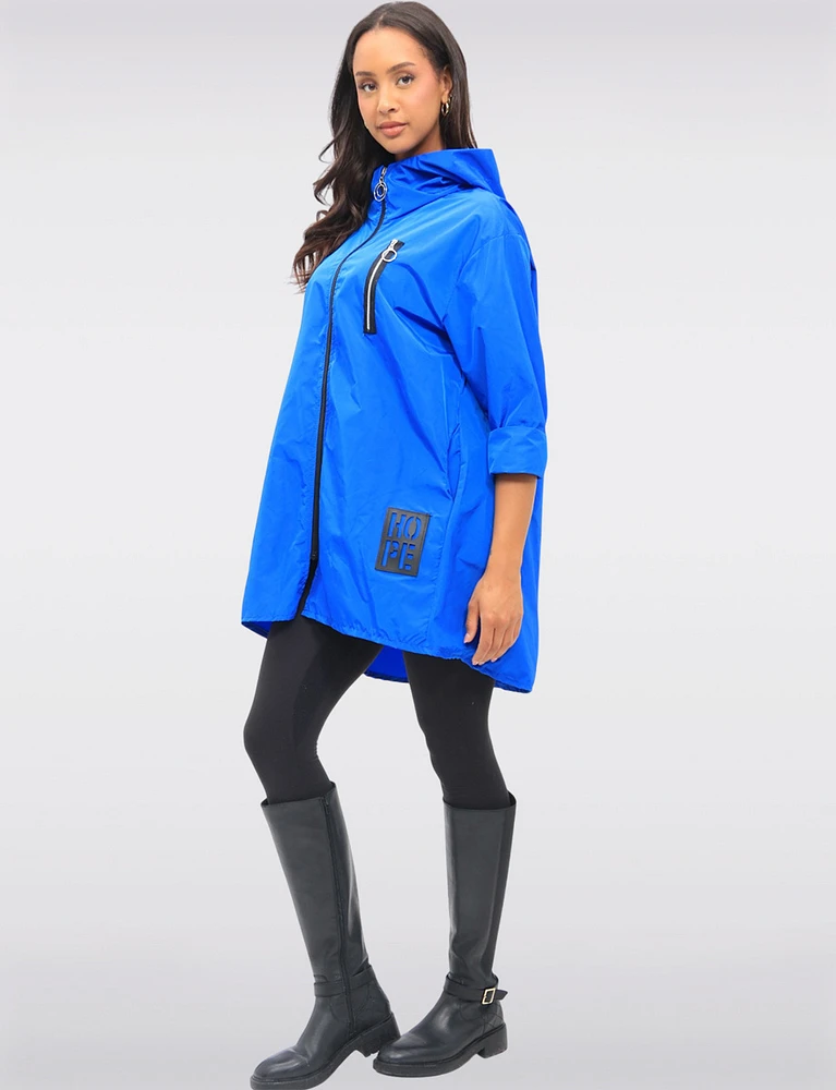 Long High Collar Ultralight Windshell Jacket by Froccella