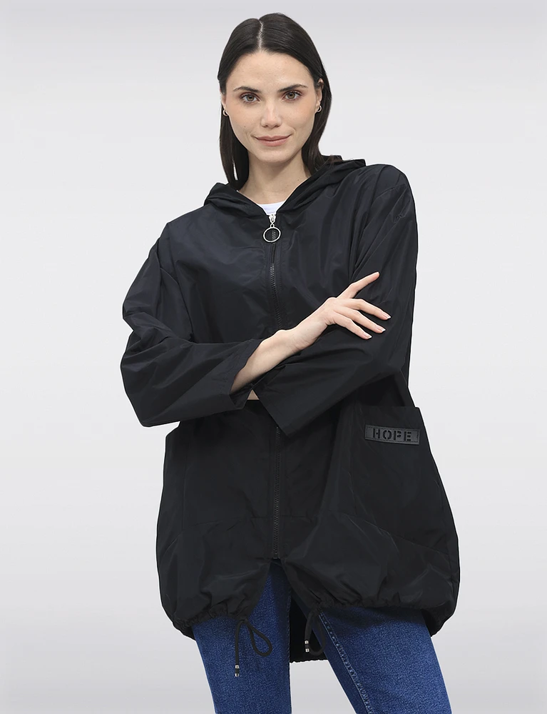 Relaxed Loose Fit Ultralight Hooded Windshell Rain Jacket by Froccella