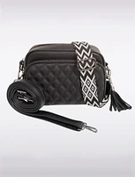 Diana 3-in-1 Quilted Vegan Leather Zip Crossbody With Changeable Straps by Sokos