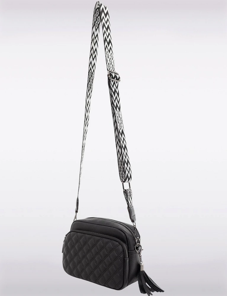 Diana 3-in-1 Quilted Vegan Leather Zip Crossbody With Changeable Straps by Sokos