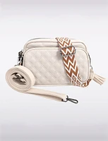 Diana 3-in-1 Quilted Vegan Leather Zip Crossbody With Changeable Straps by Sokos