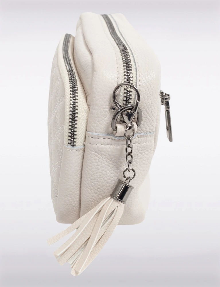 Diana 3-in-1 Quilted Vegan Leather Zip Crossbody With Changeable Straps by Sokos