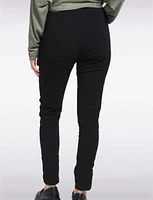 Crinkled Slim Fit Drawstring Waist 4-Pocket Stretch Pants by Froccella