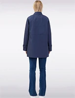 Vegan Chic Straight Fit Short Single-Breasted Cotton Trench Coat by Point Zero