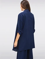 Long Crinkle Flowy Adjustable Sleeve Drape Front Cardigan by Froccella