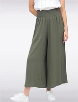 Chic Crinkle Flowy Wide Leg Pant With Elastic Waist Band By Froccella