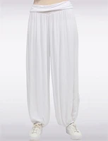 Solid Flowy Ruched Waist Band and Elastic Hem Balloon Pants by Froccella