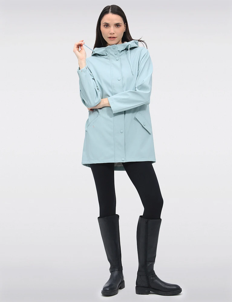 Standout Durable Water-Repellent Hooded Parka Raincoat by Vero Moda