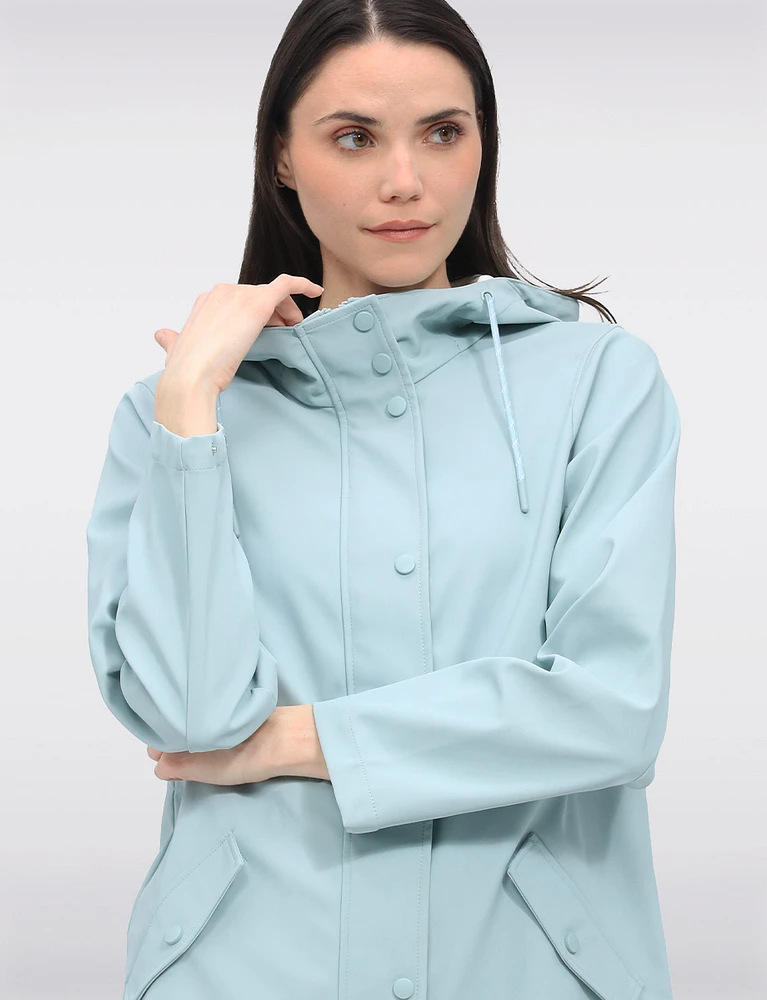 Standout Durable Water-Repellent Hooded Parka Raincoat by Vero Moda