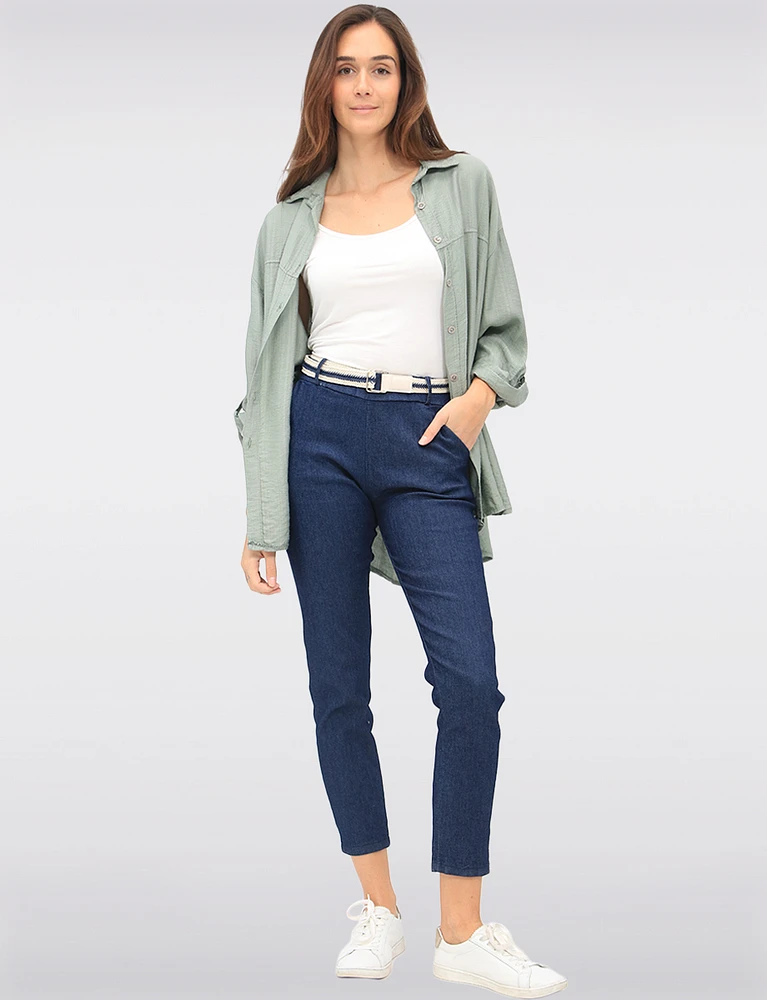 Lightweight Crinkled Linen-Like Shirt with Relaxed Flowy Silhouette by Froccella