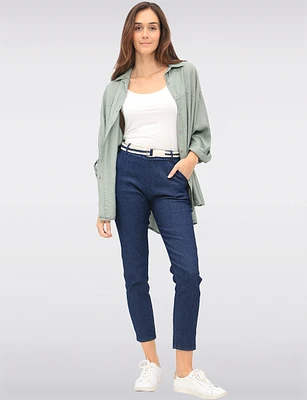 Lightweight Crinkled Linen-Like Shirt with Relaxed Flowy Silhouette by Froccella