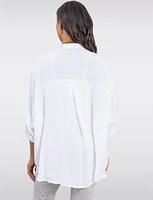 Lightweight Crinkled Linen-Like Shirt with Relaxed Flowy Silhouette by Froccella