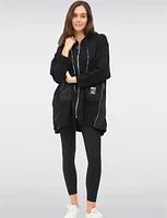 Versatile Zip-Up Hoodie with Adjustable Stretch Side Panels by Froccella