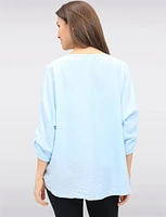 Romantic Flowy Top with Sequin Heart Detail & Adjustable Sleeves by Froccella