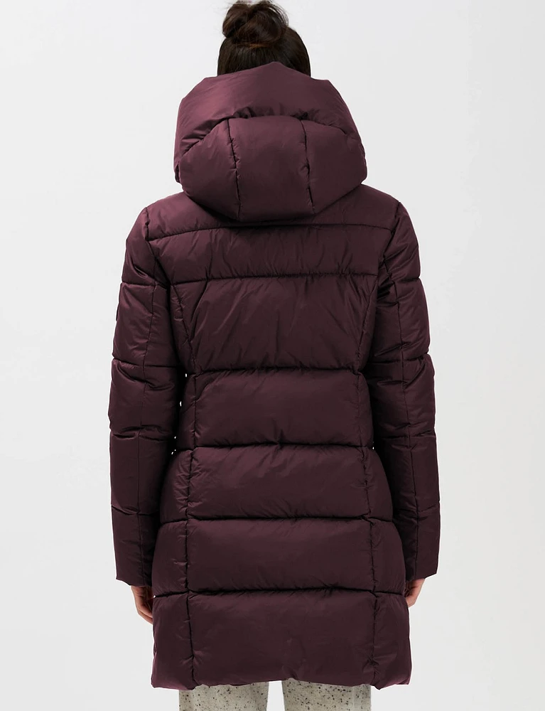 Long Mid-Weight Puffer with Hood & High Collar  by Point Zero