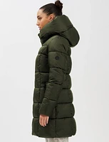 Long Mid-Weight Puffer with Hood & High Collar  by Point Zero