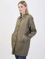 Straight Fit Short Single-Breasted Cotton Coat by Point Zero