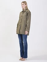 Straight Fit Short Single-Breasted Cotton Coat by Point Zero