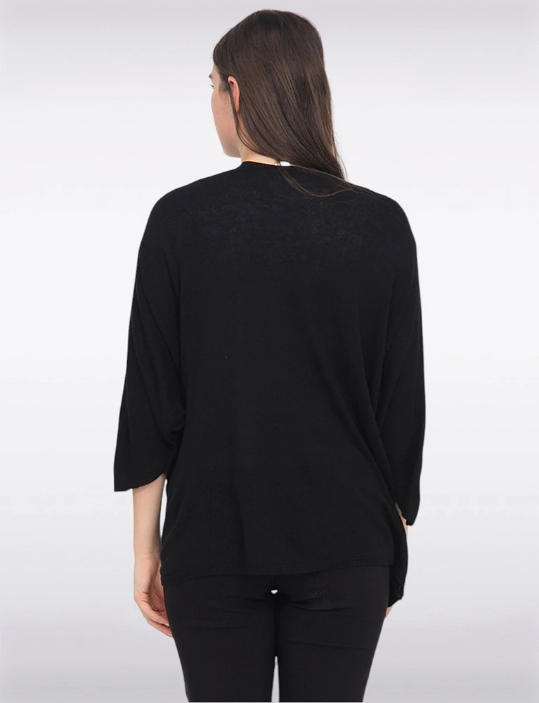 3/4 Dolman Sleeve Soft Knit Cardigan by Froccella