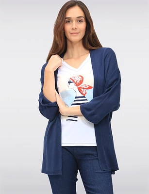 3/4 Dolman Sleeve Soft Knit Cardigan by Froccella