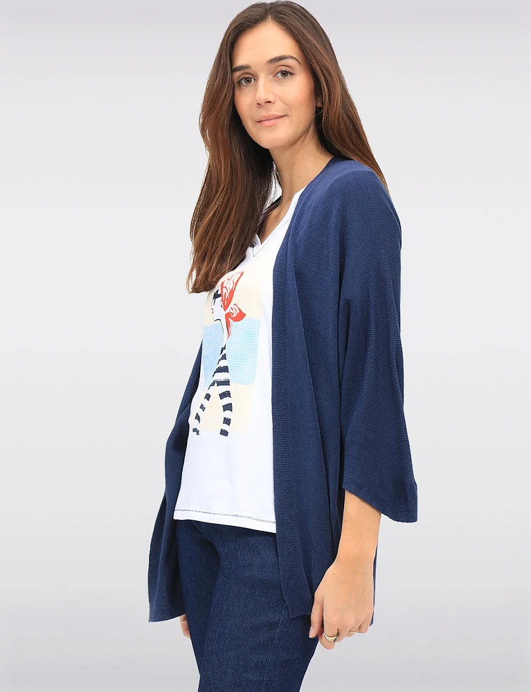 3/4 Dolman Sleeve Soft Knit Cardigan by Froccella