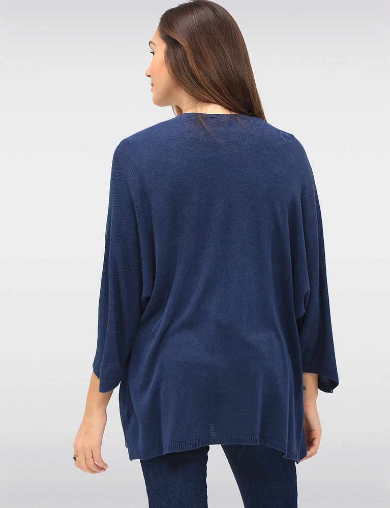 3/4 Dolman Sleeve Soft Knit Cardigan by Froccella