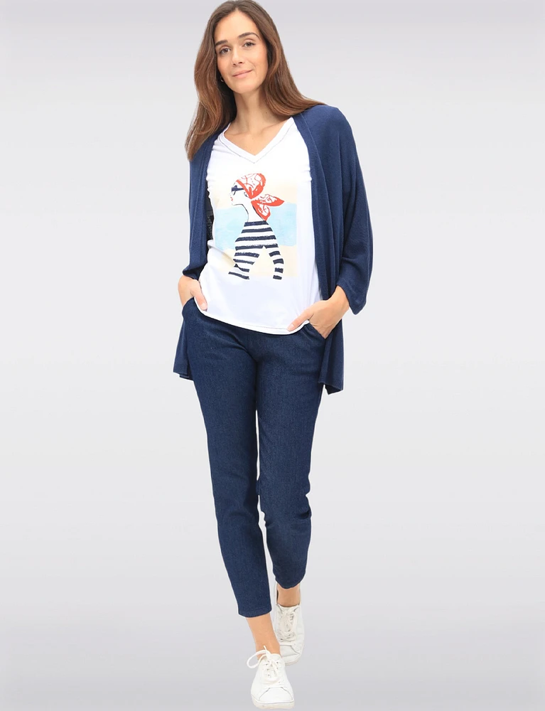 3/4 Dolman Sleeve Soft Knit Cardigan by Froccella