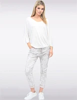 Elegant V-Neck 3/4 Dolman Sleeve Soft Knit Top by Froccella