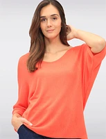Elegant V-Neck 3/4 Dolman Sleeve Soft Knit Top by Froccella