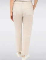 Lightweight Linen Pants with Sequin Pockets & Drawstring Waistband by Froccella