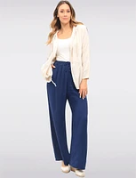 Cozy Crinkled Cotton Hooded Open-Front Shrug with Drawstrings by Froccella