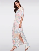 Dolman Sleeve Maxi Dress with Smocked Elastic Waist & Side Slits by CharlieB