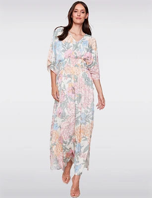 Dolman Sleeve Maxi Dress with Smocked Elastic Waist & Side Slits by CharlieB