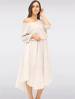 Versatile Two-Piece Cotton Lined Dress Set with Rounded Hemline by Froccella