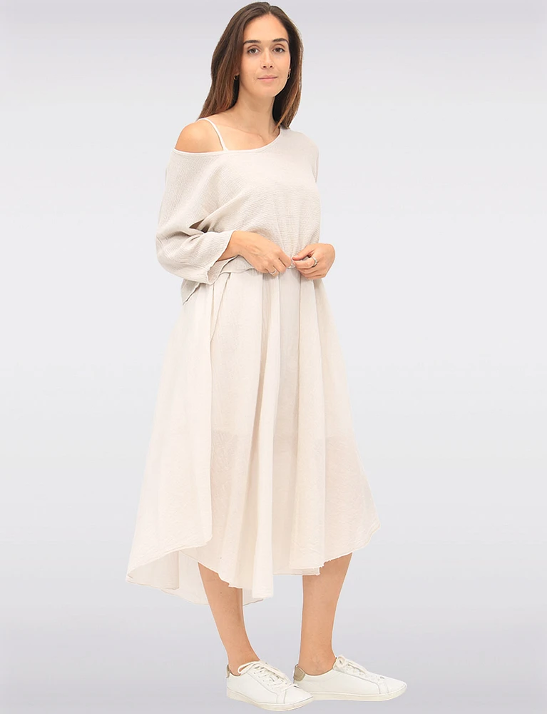 Versatile Two-Piece Cotton Lined Dress Set with Rounded Hemline by Froccella