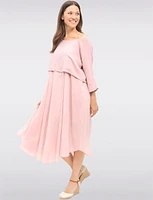 Versatile Two-Piece Cotton Lined Dress Set with Rounded Hemline by Froccella