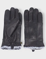 Genuine Sheepskin Leather Gloves With Soft Faux Fur Lining by Auclair