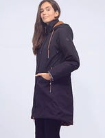 Recycled Fabric Reversible Water-resistant and Quilted Hooded Jacket by Frandsen